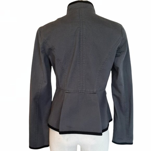 Calvin Klein Jeans Gray Cotton & Velvet Military Style Jacket M - Picture 5 of 12